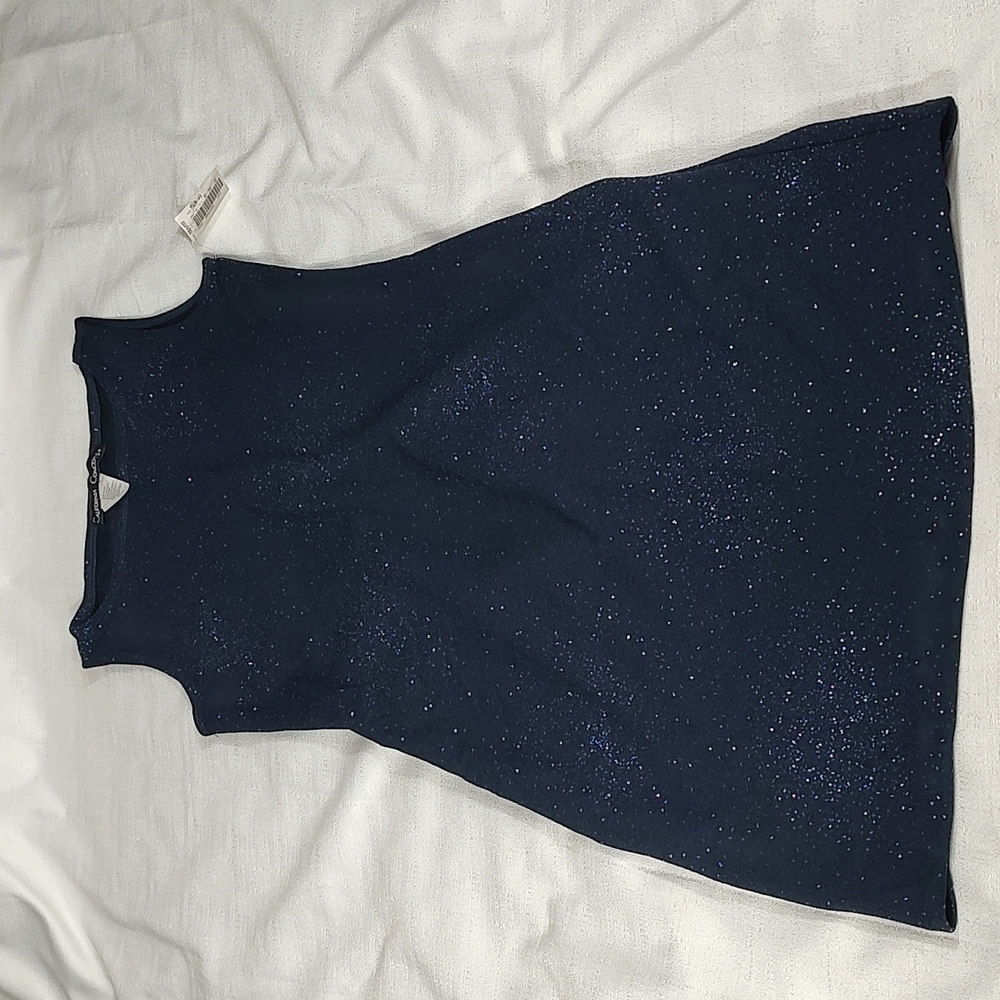 California Concepts Navy Dark Blue Bright Blue Sparkles Sleeveless Size Small